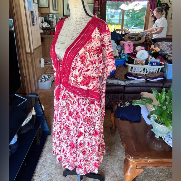 TORRID Mini Gauze Lace-Up Skater dress with pockets size 4X. - Picture 13 of 16